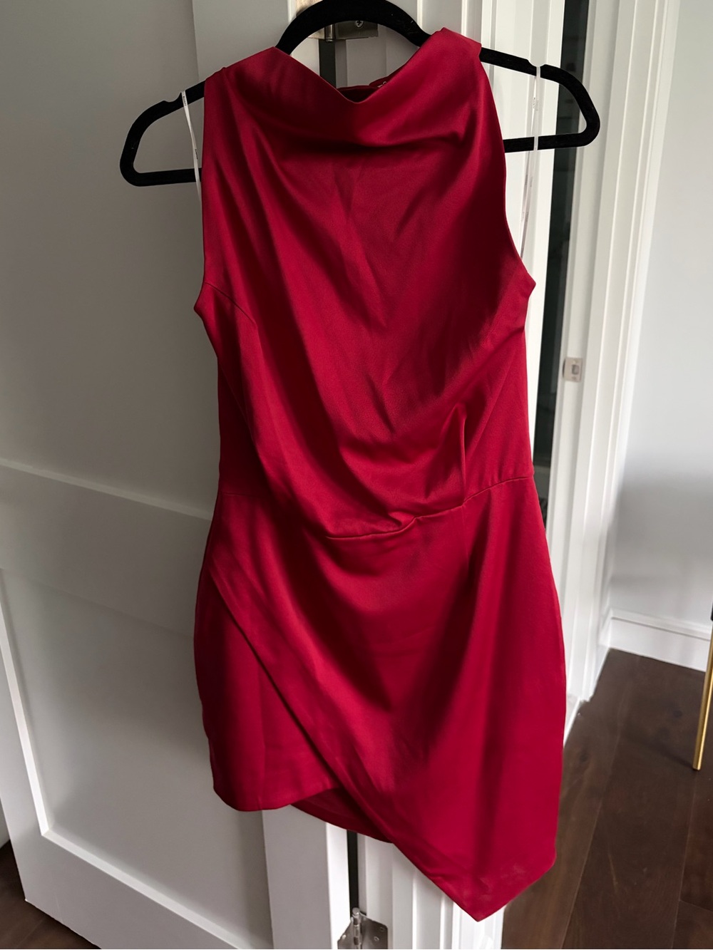 Elliatt Crimson Sleeveless Mini Dress with Draped Back